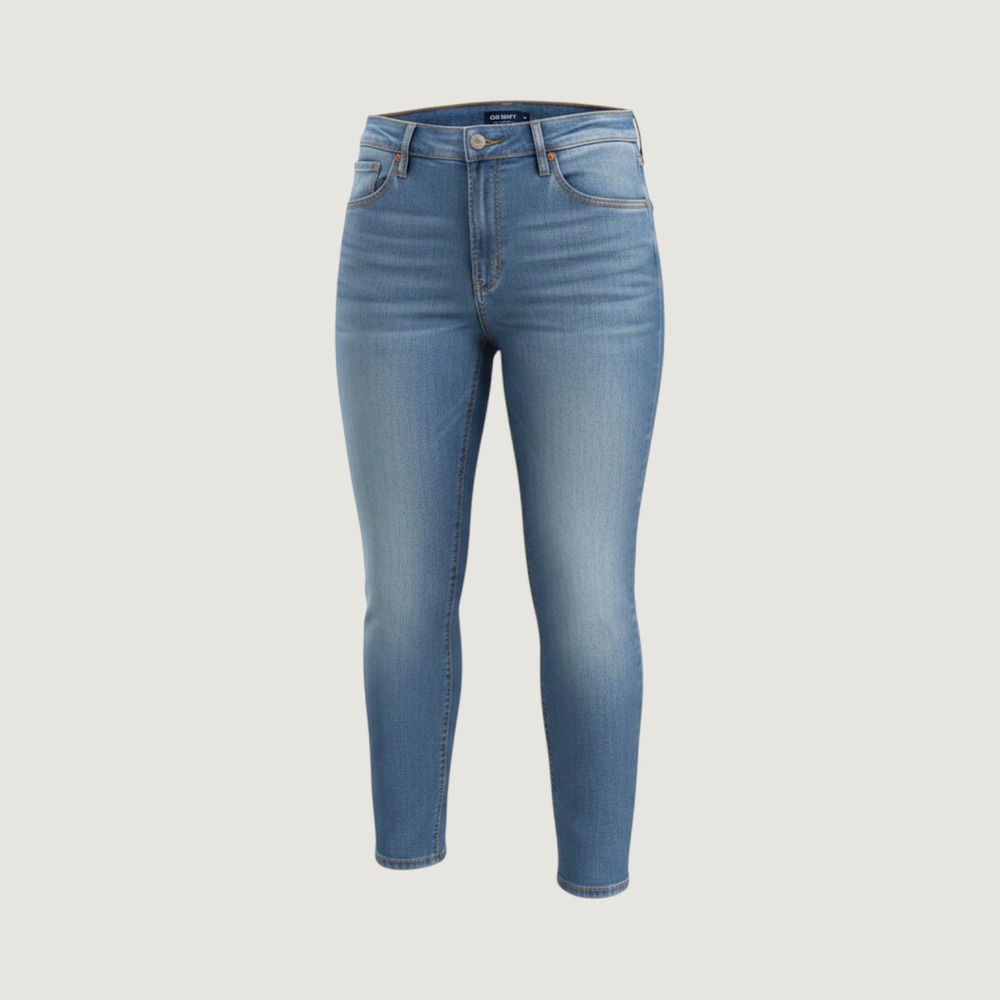 Old Navy OG Straight Jeans Womens 16 High Rise Extra Stretch Medium Wash Blue‎